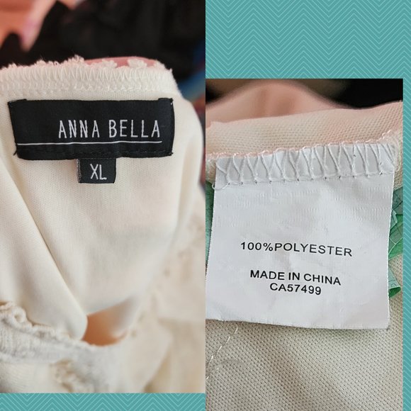 Anna Bella Heathered Ivory Tiered Peplum Lace Hem Dress - Picture 5 of 5